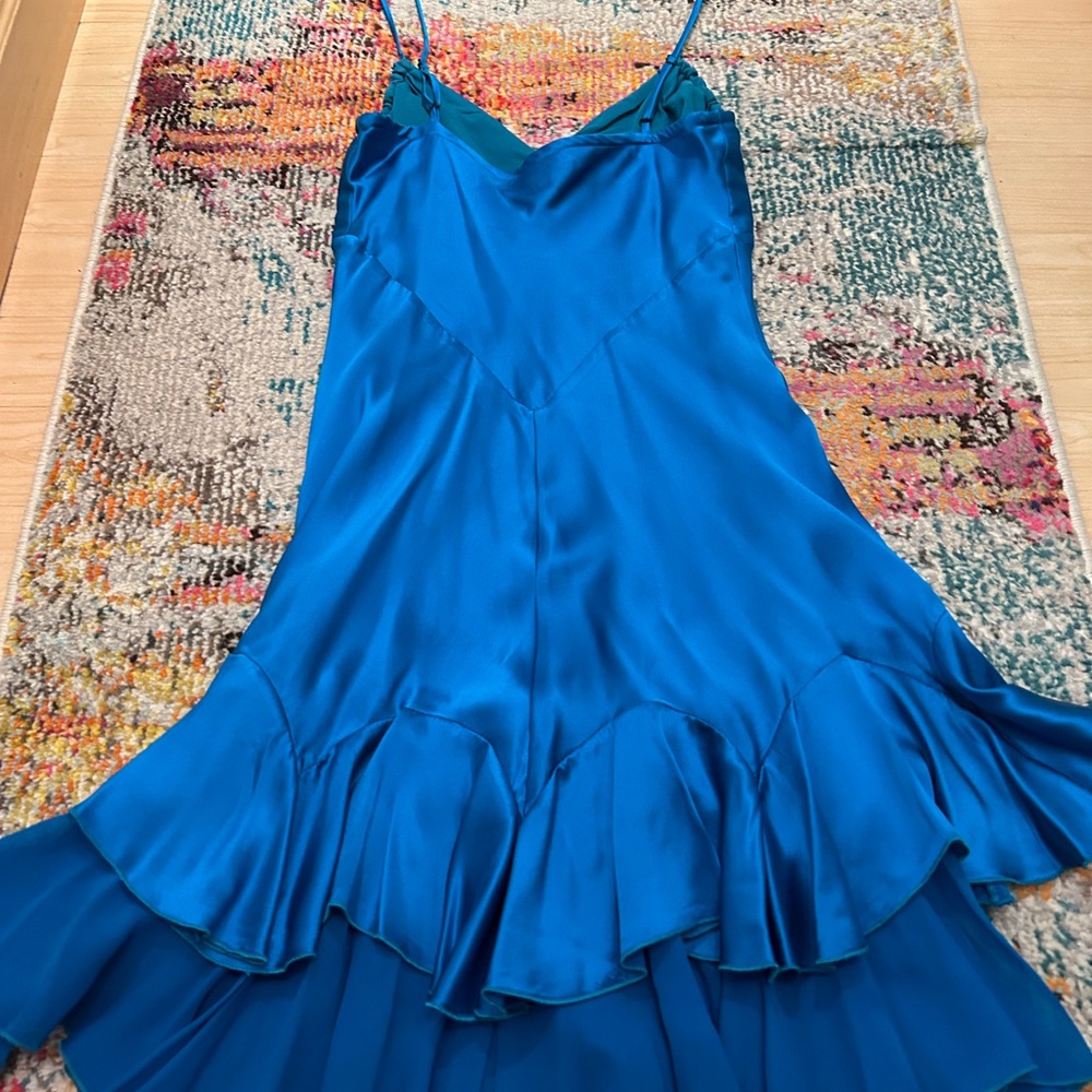 Betsy Johnson Ruffled Satin Slip Dress